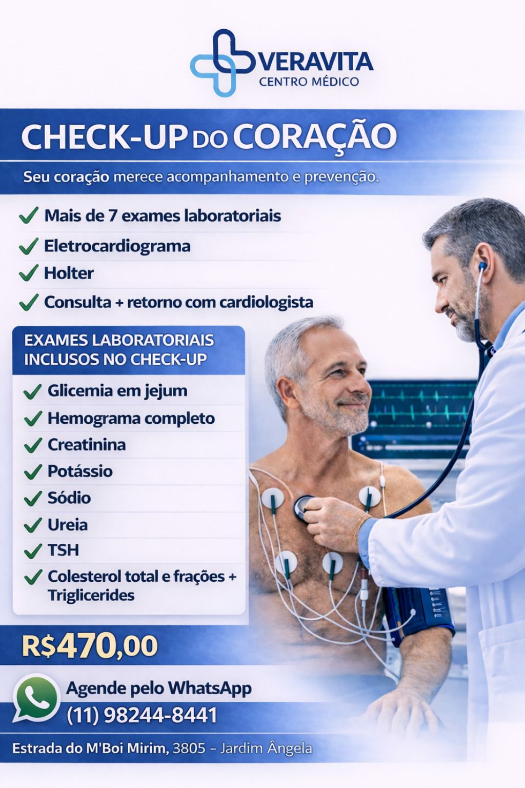 Flyer do Check-up do Coração — Veravita Centro Médico
