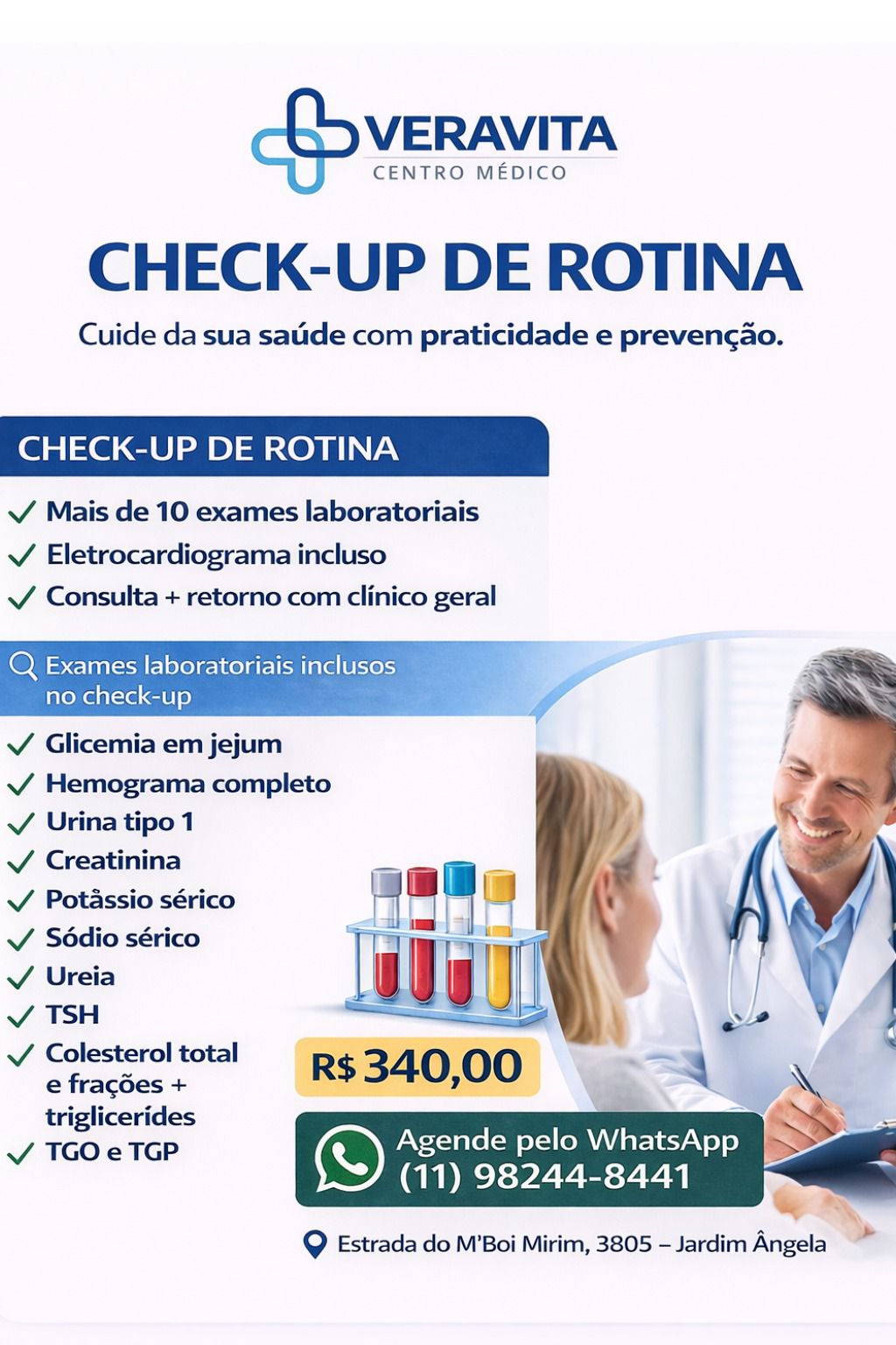 Flyer do Check-up de Rotina — Veravita Centro Médico