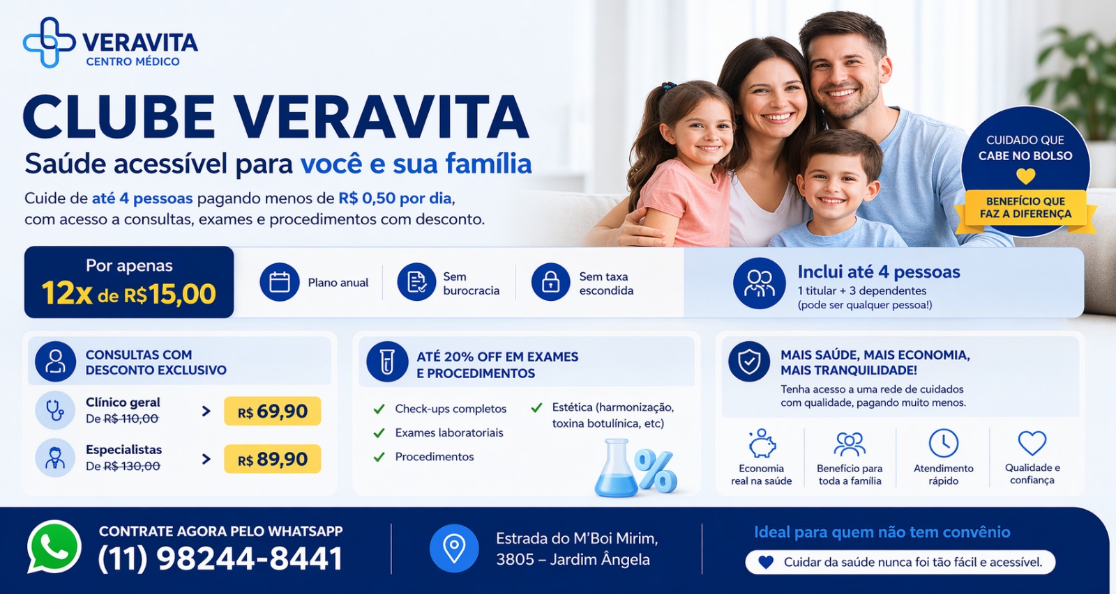 Material promocional do Clube Veravita